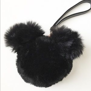Mickey Faux Fur Wristlet